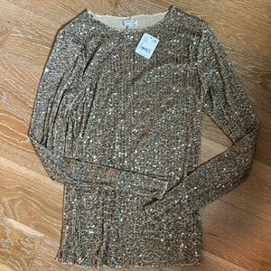 New with tags free people gold sequined top